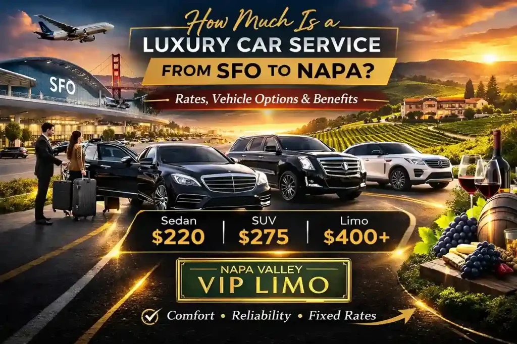 Discover SFO to Napa luxury car rates, compare vehicles & benefits, and book your premium airport transfer today for a stylish, stress-free ride!