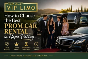 Luxury prom limousine and chauffeur service by Napa Valley VIP Limo featuring elegant Prom Cars for students in Napa Valley.